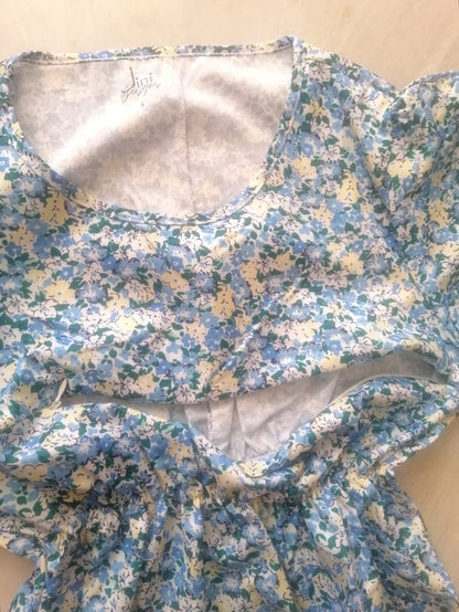 Flowery Horizontal Zipper Breastfeeding Access Dress