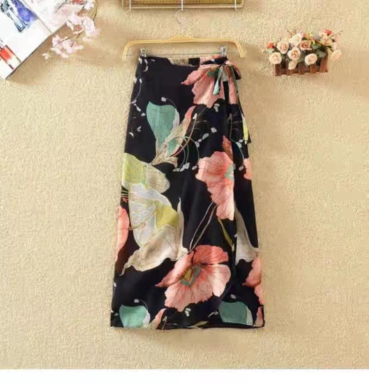 Flowery Wrap Skirts