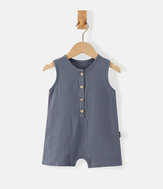 Unisex Grey Summer Jumpsuit - 100% Pure Cotton