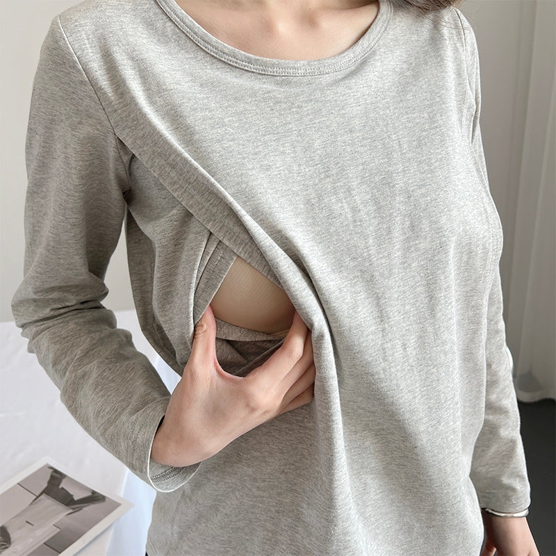 Side-access Plain Breastfeeding T-shirt