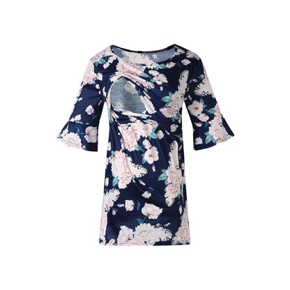 Autumn Floral Breastfeeding Shirt