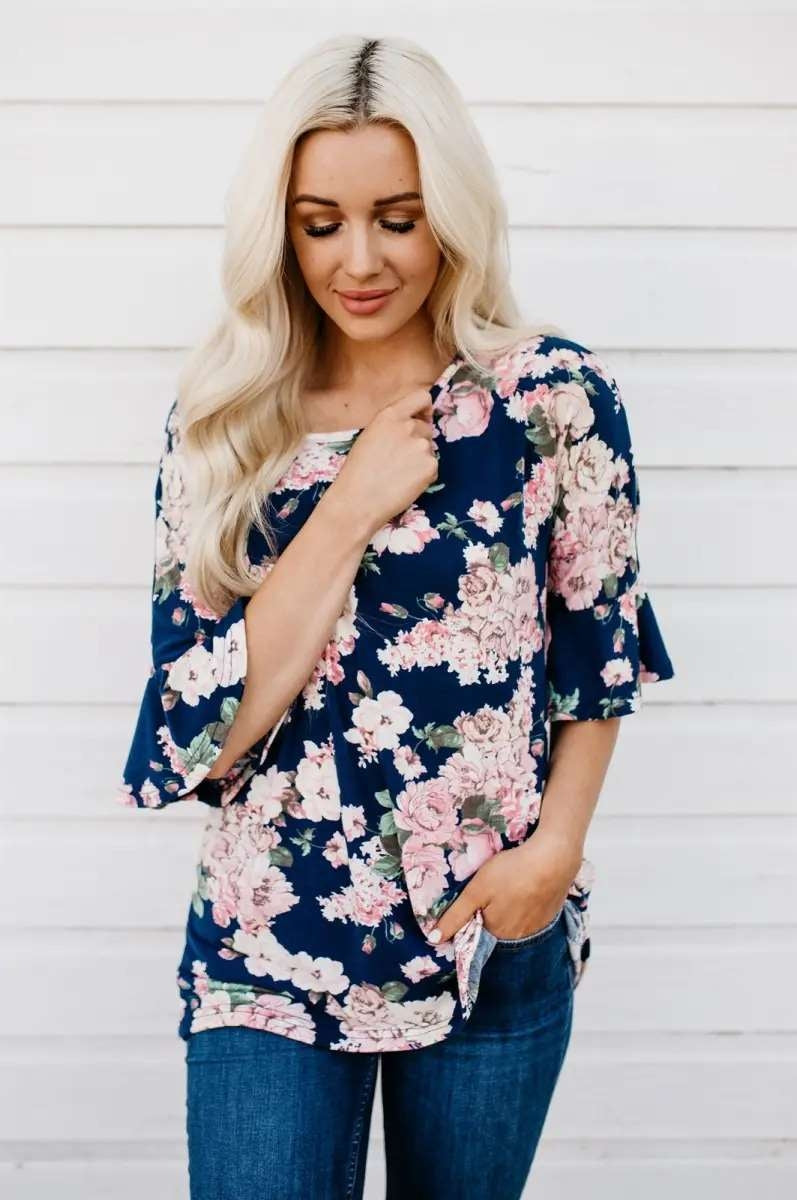 Autumn Floral Breastfeeding Shirt