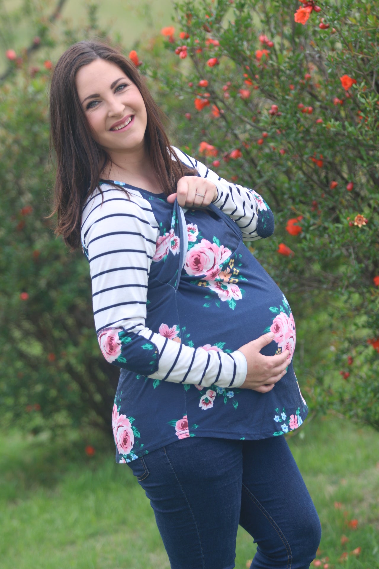 Flowery Nursing Shirt