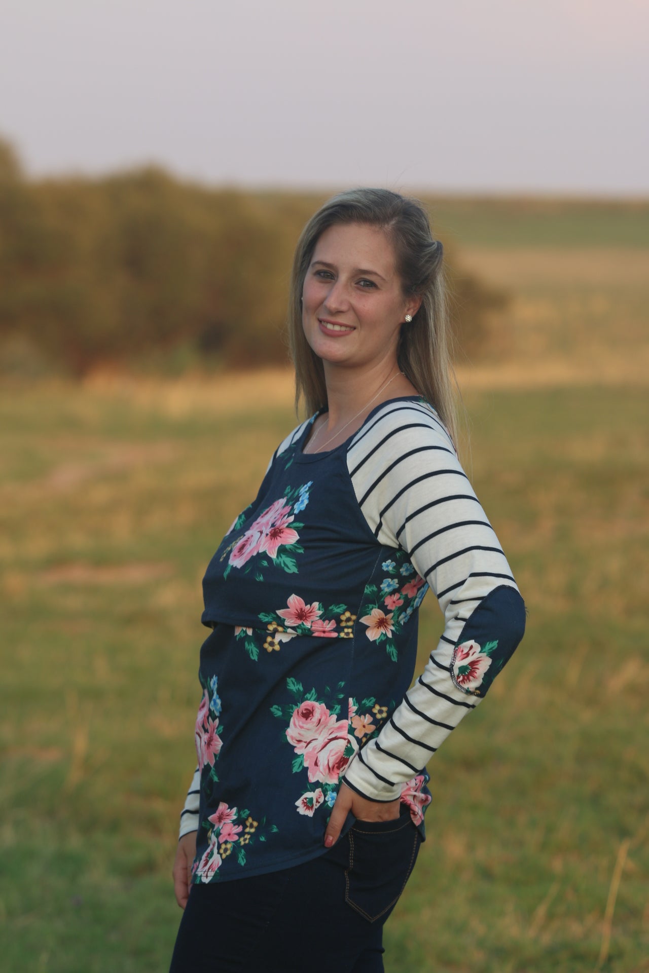 Flowery Nursing Shirt