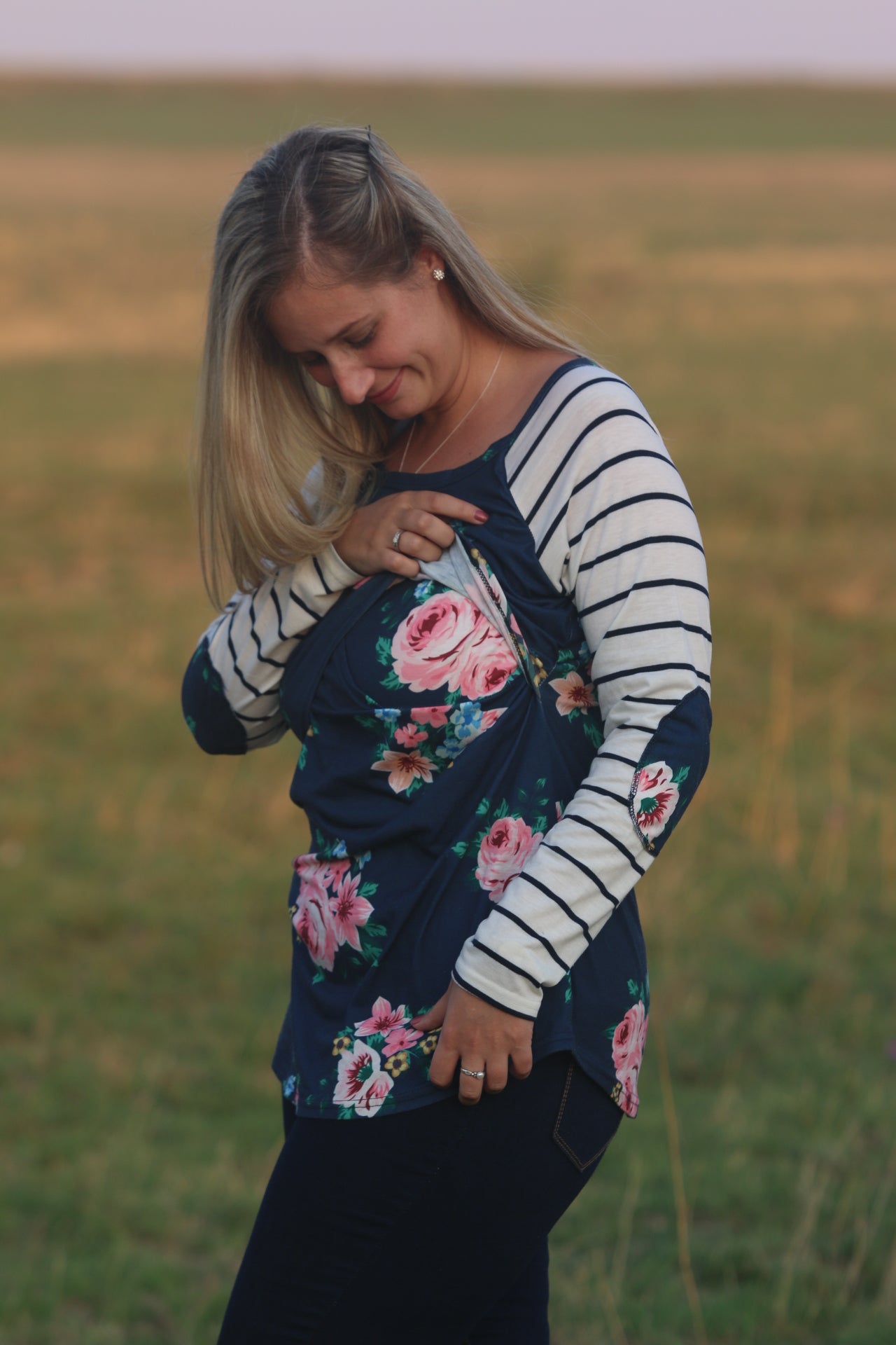 Flowery Nursing Shirt