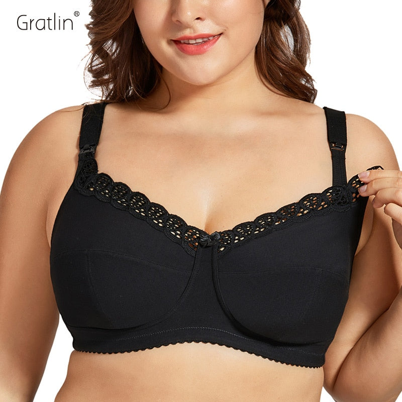 Plus Size Breastfeeding Bra with Lace