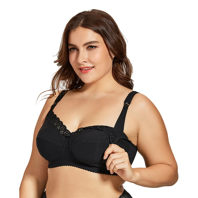 Plus Size Breastfeeding Bra with Lace