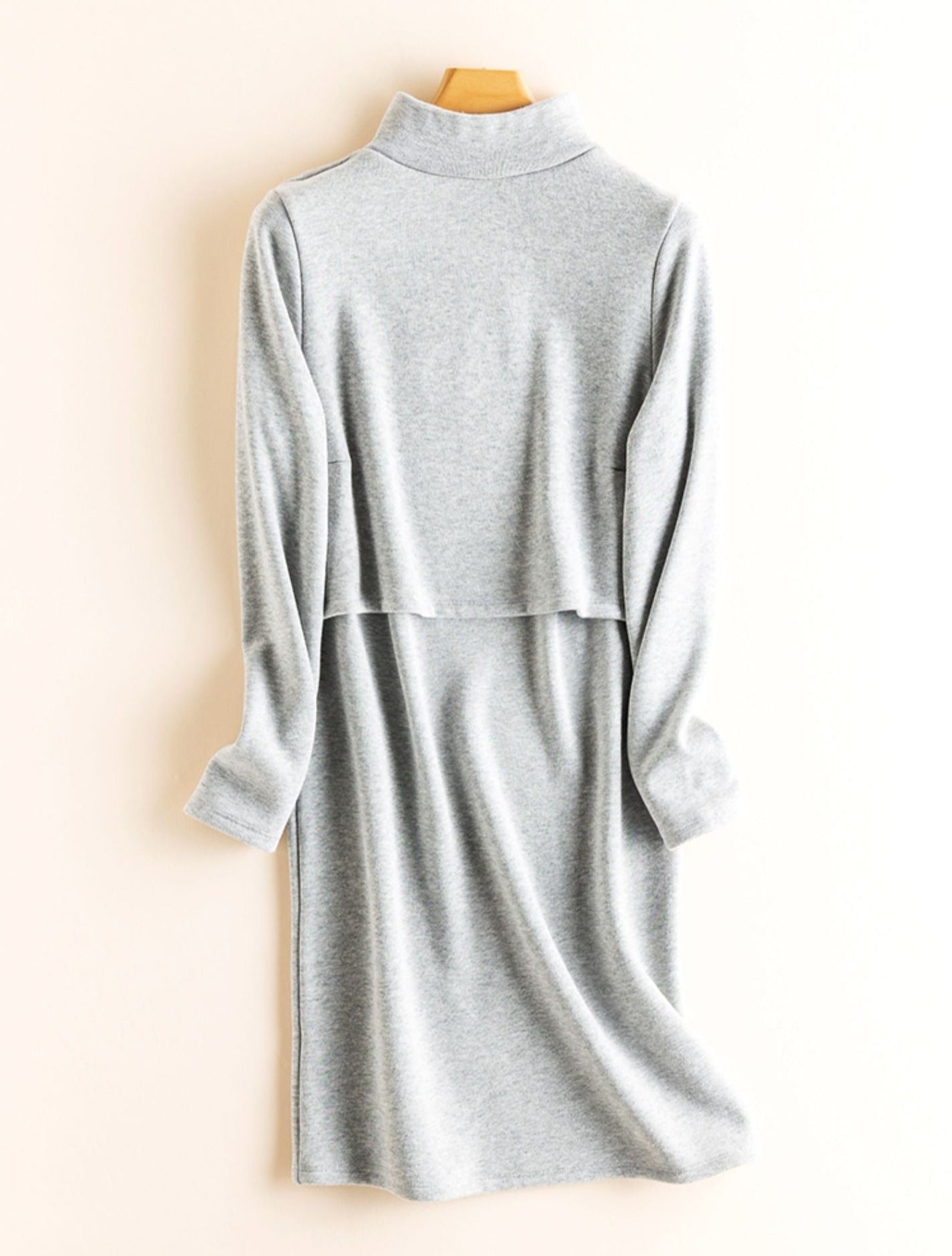 High Neck Long Sleeved Breastfeeding and Maternity Dress